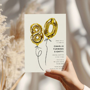 Minimale Goud 80 Ballon 80ste Verjaardagsfeestje Kaart