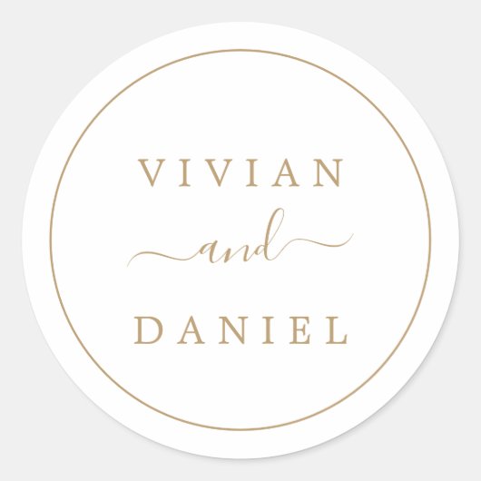 Minimale gouden enveloppen ronde sticker (Voorkant)