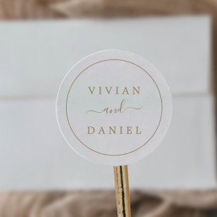 Minimale gouden enveloppen ronde sticker