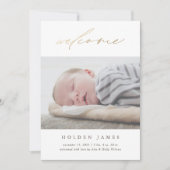 Minimale gouden kalligrafie Geschreven welkomst ge Aankondiging (Voorkant)