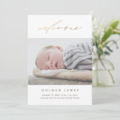 Minimale gouden kalligrafie Geschreven welkomst ge Aankondiging (Staand voorkant)