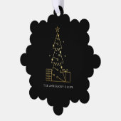 Minimale Gouden Kerstboom Modern Zwart Ornament Kaart (Links)