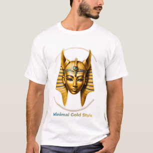 Minimale Gouden Masker T-Shirt – Luxe Streetwear