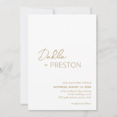 Minimale gouden moderne bruiloft kaart (Voorkant)