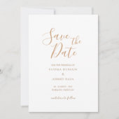 Minimale gouden moslim bewaar de datumaankondiging save the date (Voorkant)
