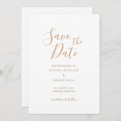 Minimale gouden moslim bewaar de datumaankondiging save the date (Voorkant / Achterkant)
