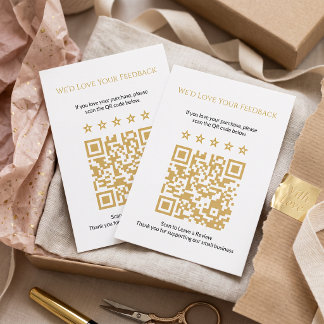 Minimale Gouden QR-codebeoordeling voor kleine bed Informatiekaartje