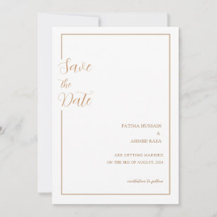 Minimale Gouden Stijlvolle Moslim Trouwkaart Opsla Save The Date