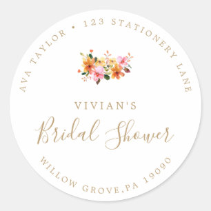 Minimale Gouden Trouwfeest Retouradressticker Ronde Sticker