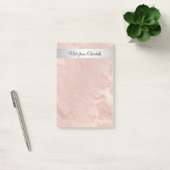 Minimale goudmarmermantel met roos post-it® notes (Kantoor)