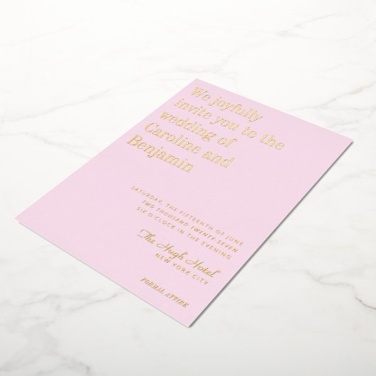 Minimale goudoliefolie met een modern huwelijk folie uitnodiging (Gedraaid)