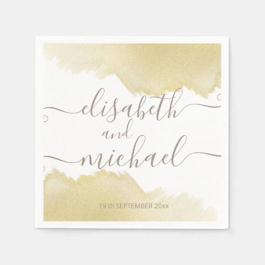 Minimale goudpenseelkalligrafie servet (Voorkant)