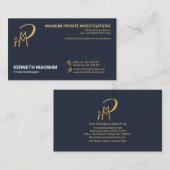 Minimale goudvergrootglazen Buttonnen P I Visitekaartje (Voorkant / Achterkant)