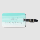 Minimale gradiënt mint custom bruidsmeisje  bagagelabel (Voorkant (horizontaal))