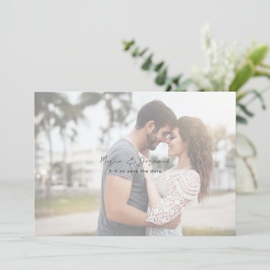 Minimale grafische foto H Opslaan datum Kaart (Staand voorkant)