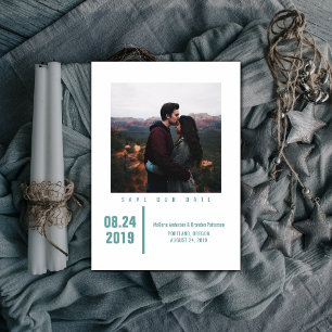 Minimale grafische foto Opslaan datum BLAUWGROEN Save The Date