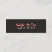 Minimale grafische grijze roze Makeup artiest Mini Visitekaartje (Voorkant)