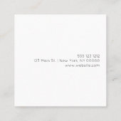 Minimale grafische professionals vierkante visitekaartje (Achterkant)