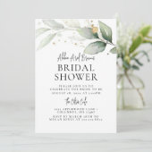 Minimale Greenery Bridal Shower-uitnodiging Kaart (Staand voorkant)