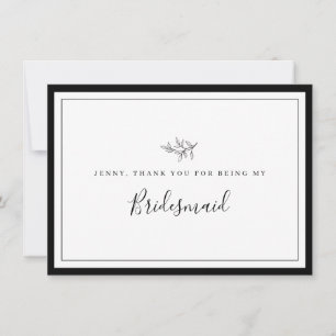 Minimale grens Leaf Bridesmaid Hartelijk dank! Bedankkaart