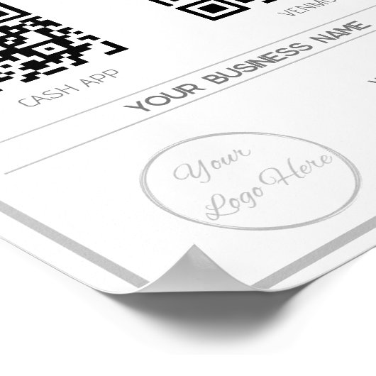 Minimale grijze 2 QR-codes zakelijke scan te betal Poster (Hoek)