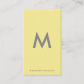 Minimale grijze achtergrond van Monogram Visitekaartje (Voorkant)