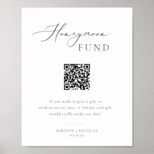 Minimale Grijze Honeymoon Fonds QR Code Poster