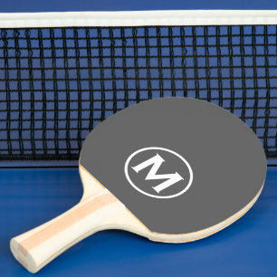 Minimale grijze klassieke monogram tafeltennisbatje