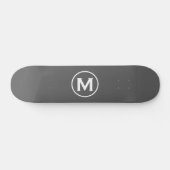 Minimale grijze monogram skateboard (Horizontaal)