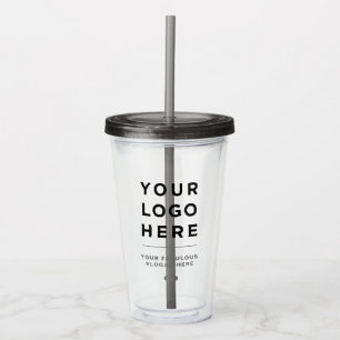 Minimale grijze, persoonlijke, heldere trommel met acryl drinkbeker