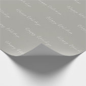 Minimale grijze Prettige feestdagen Cadeaupapier (Hoek)