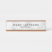 Minimale grijze witte marmer Aangepaste Desk Bureau Naambordje (Voorkant)