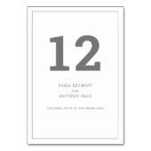 Minimale grijze witte verticale tekst bruiloft of  kaart (Achterkant)