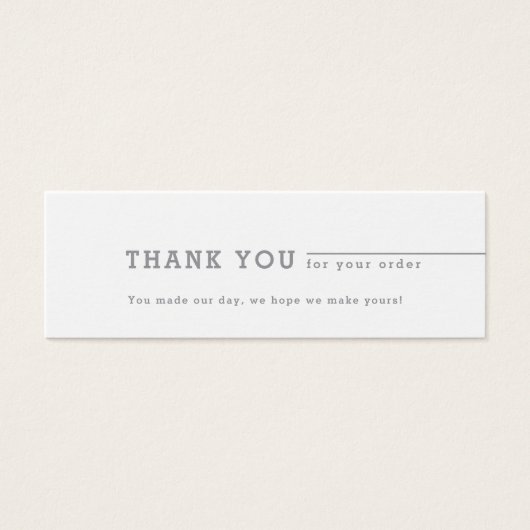 Minimale grijze zakelijke logo dank u tussenkomst mini visitekaartjes (Voorkant)