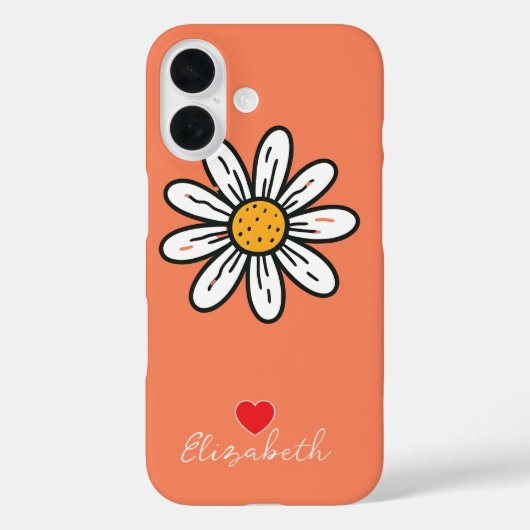 Minimale grillige Daisy handgetekende bloem Case-Mate iPhone Case (Achterkant)