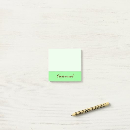 Minimale Groene Achtergrond + Maroon Elegant Naam Post-it® Notes (Op bureau)