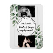 Minimale groene bladeren moderne witte Save the Da Magneet (Verticaal)