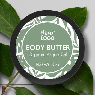 Minimale groene botanische tropische blad body but ronde sticker