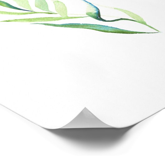 Minimale groene en witte botanische afdrukken poster (Hoek)