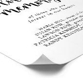 Minimale groene eucalyptus in het liefdevol geheug poster (Hoek)