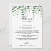 Minimale groene Eucalyptus Weddenschap Welkomstbri (Voorkant)