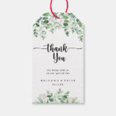 Minimale groene eucalyptusbruiloft Dank u Cadeaulabel (Voorkant)