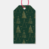 Minimale groene gouden kerstboom cadeaulabel (Achterkant)