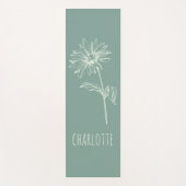 Minimale groene naam Chamomile Flower Sage Yogamat (Voorkant)