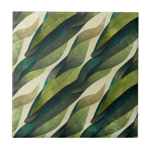 Minimale groene olijf abstract deco patroon tegeltje