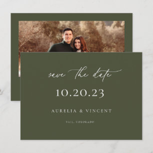 Minimale groene Olijfverbinding bespaart de datum Save The Date