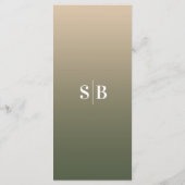 Minimale groene ombre Monstera en gele bruiloft Menu (Achterkant)