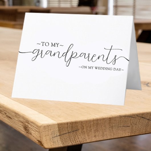 Minimale grootouders bruiloft bedankkaart