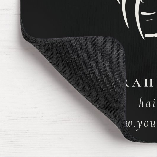 Minimale Haarstylist zwart-wit haarschaar Muismat (Hoek)