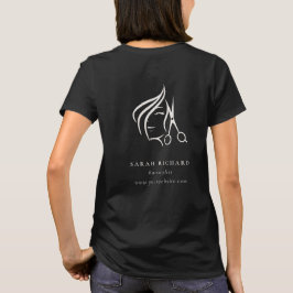 Minimale Haarstylist zwart-wit haarschaar T-shirt
